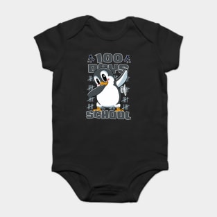 100 Days of school featuring a Dabbing Penguin #1 Baby Bodysuit